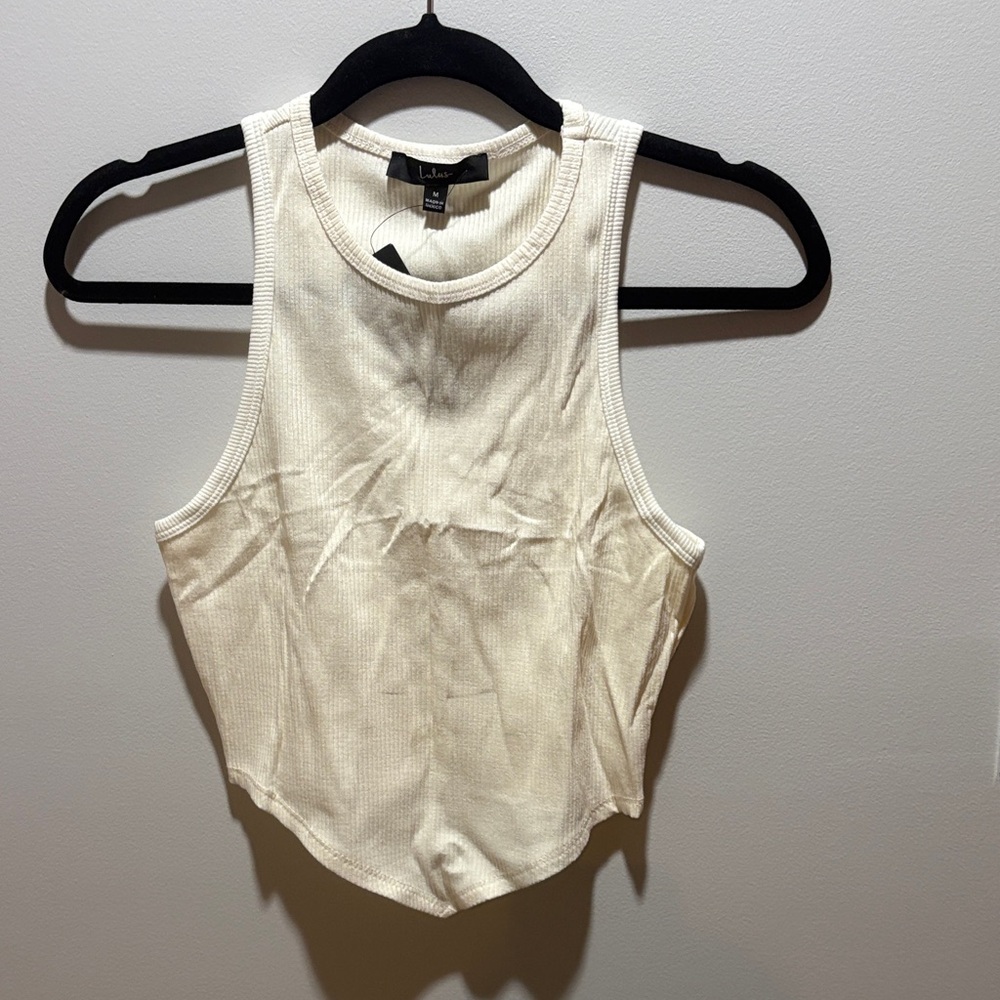 Lulu's Ivory Ribbed Tank Top NWT